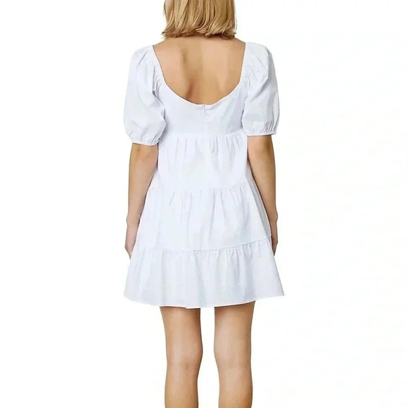 NIA Silvana Babydoll Dress in White - Picture 3 of 9